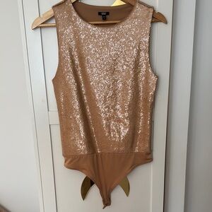 Sparkling Gold Sleeveless Bodysuit